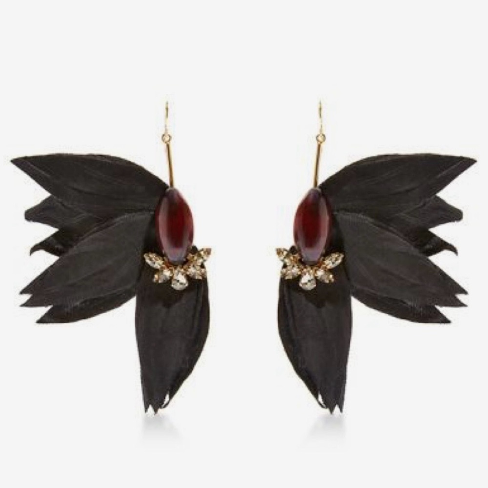 MARNI Statement Gold Tone Horn Earrings_ With Box and Tags